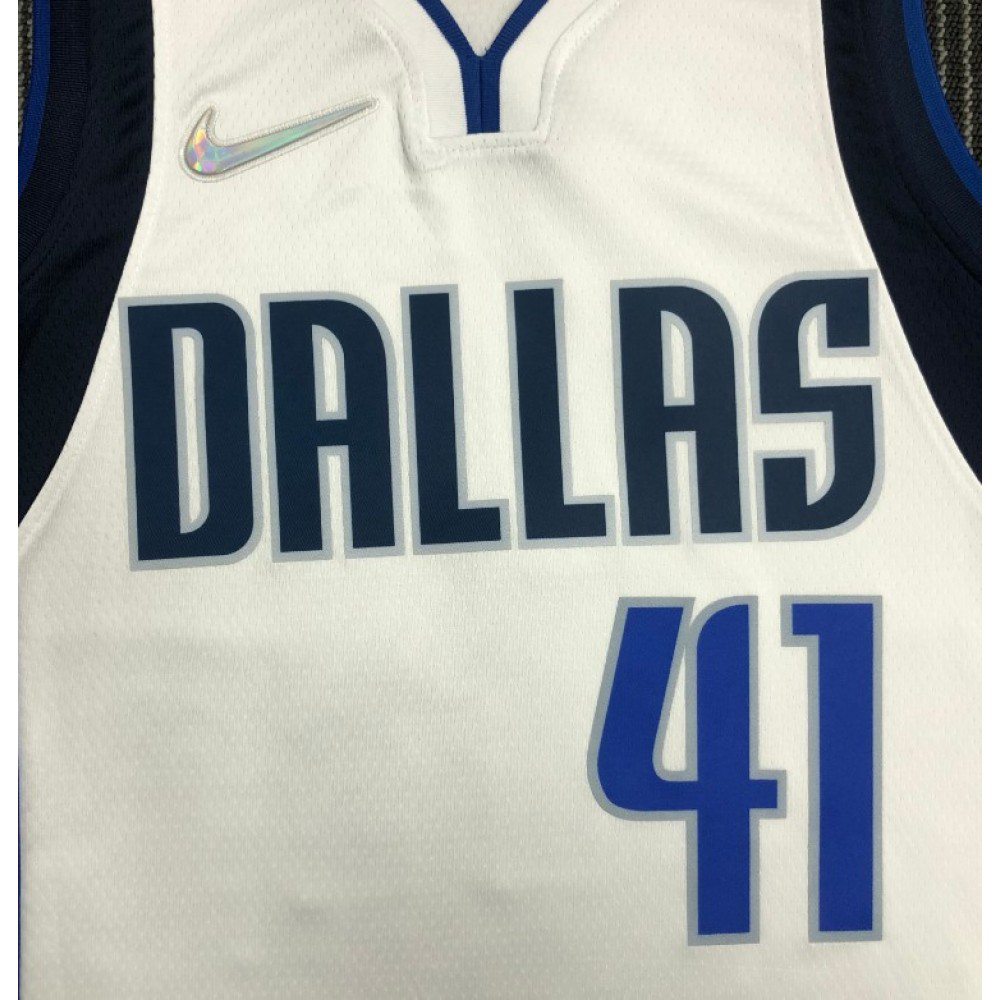 Men's Dallas Mavericks Dirk Nowitzki #41 White 2021/22 Swingman NBA Jersey - Icon Edition-Pro Kit Vault | Brand New 26/27 Sports Jerseys